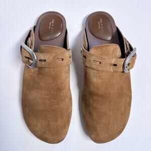 Rag & Bone Ansley Slide Suede Leather Buckle Mules Brown Size 39
